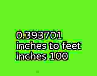 0.393701 inches to feet inches 100
