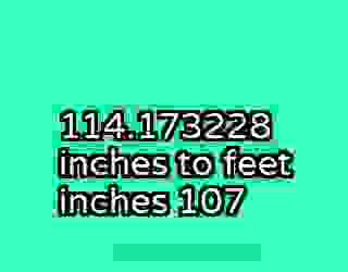 114.173228 inches to feet inches 107