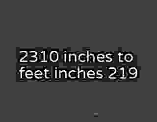 2310 inches to feet inches 219