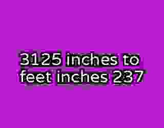 3125 inches to feet inches 237