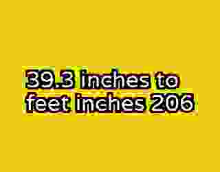 39.3 inches to feet inches 206