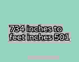 734 inches to feet inches 501