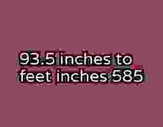 93.5 inches to feet inches 585
