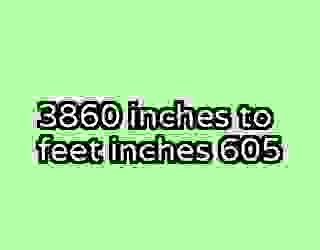 3860 inches to feet inches 605