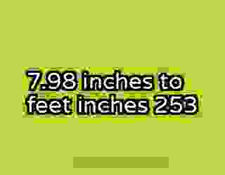 7.98 inches to feet inches 253