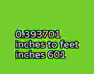 0.393701 inches to feet inches 601