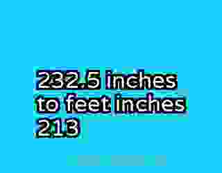 232.5 inches to feet inches 213