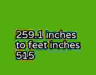 259.1 inches to feet inches 515