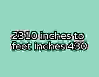 2310 inches to feet inches 430