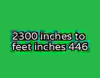 2300 inches to feet inches 446
