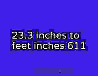 23.3 inches to feet inches 611