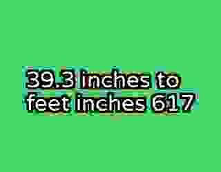 39.3 inches to feet inches 617