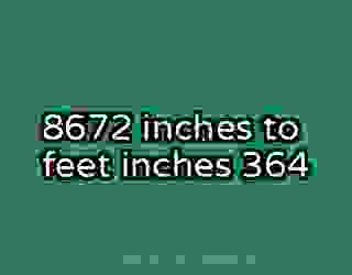 8672 inches to feet inches 364