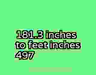 181.3 inches to feet inches 497