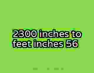 2300 inches to feet inches 56