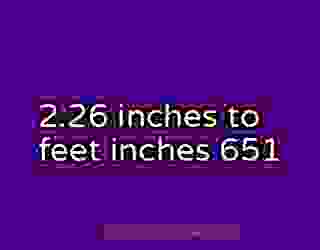 2.26 inches to feet inches 651