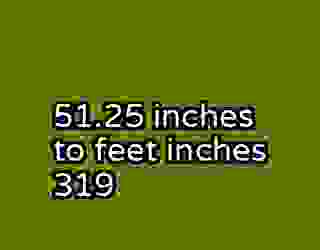 51.25 inches to feet inches 319