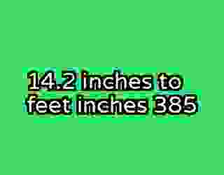 14.2 inches to feet inches 385