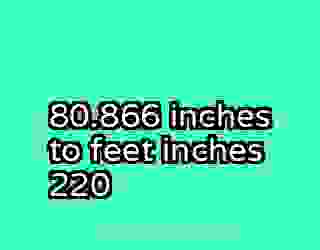 80.866 inches to feet inches 220
