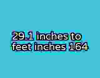 29.1 inches to feet inches 164