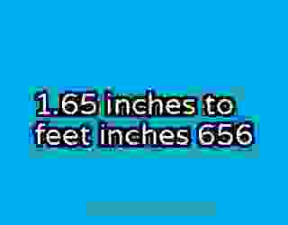 1.65 inches to feet inches 656