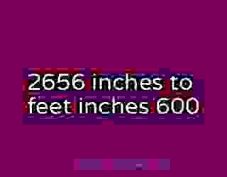 2656 inches to feet inches 600