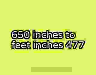 650 inches to feet inches 477