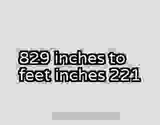 829 inches to feet inches 221