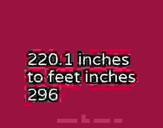 220.1 inches to feet inches 296