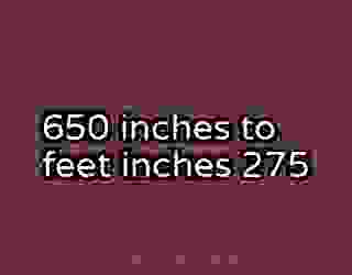 650 inches to feet inches 275