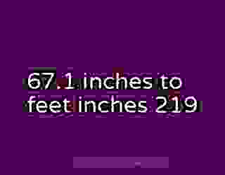 67.1 inches to feet inches 219