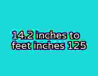 14.2 inches to feet inches 125