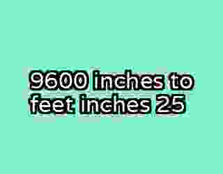 9600 inches to feet inches 25