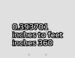 0.393701 inches to feet inches 360
