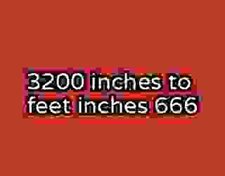 3200 inches to feet inches 666