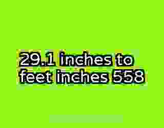 29.1 inches to feet inches 558