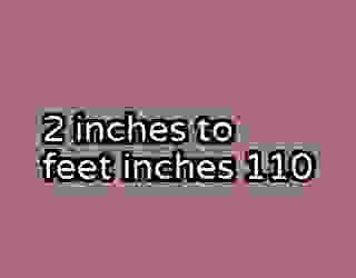 2 inches to feet inches 110