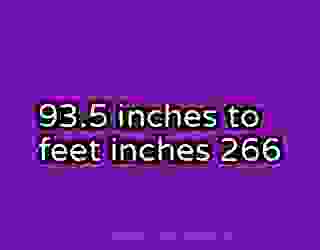 93.5 inches to feet inches 266