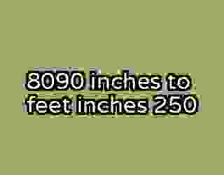 8090 inches to feet inches 250
