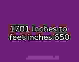 1701 inches to feet inches 650