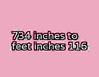 734 inches to feet inches 116