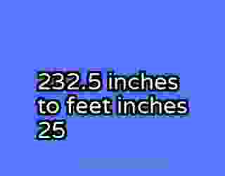 232.5 inches to feet inches 25