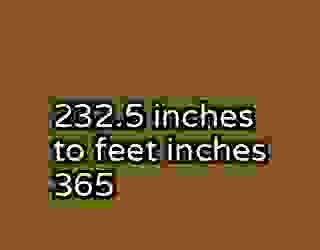 232.5 inches to feet inches 365