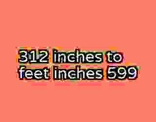 312 inches to feet inches 599