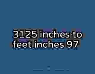 3125 inches to feet inches 97