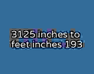 3125 inches to feet inches 193