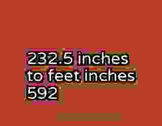 232.5 inches to feet inches 592