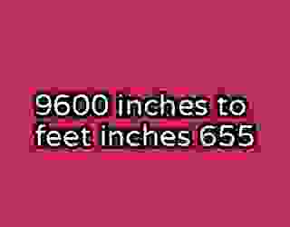 9600 inches to feet inches 655