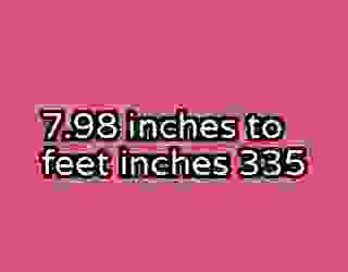 7.98 inches to feet inches 335