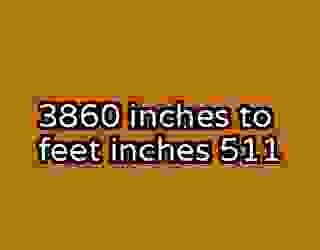 3860 inches to feet inches 511